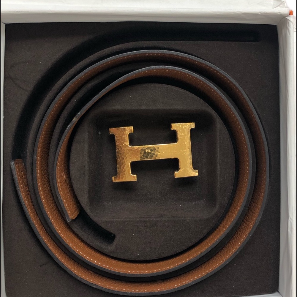 Hermès belt - black & tan